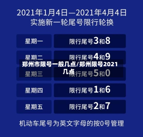 郑州市限号一般几点/郑州限号2021几点