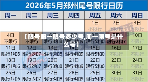 【限号周一限号多少号,周一限号是什么号】