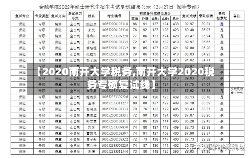 【2020南开大学税务,南开大学2020税务专硕复试线】