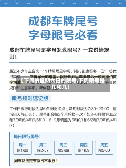 【下周的星期六日的限号,下周限号是几和几】