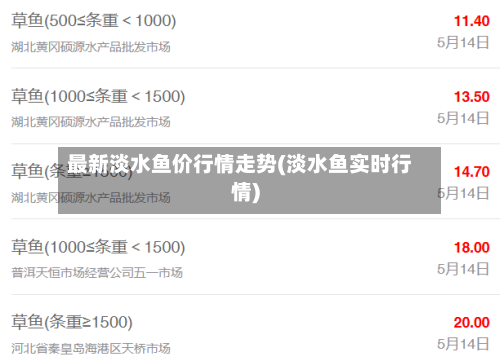 最新淡水鱼价行情走势(淡水鱼实时行情)