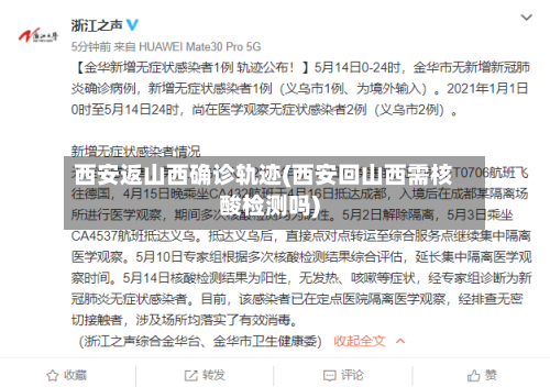 西安返山西确诊轨迹(西安回山西需核酸检测吗)