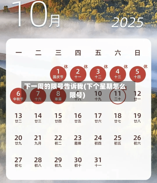 下一周的限号告诉我(下个星期怎么限号)
