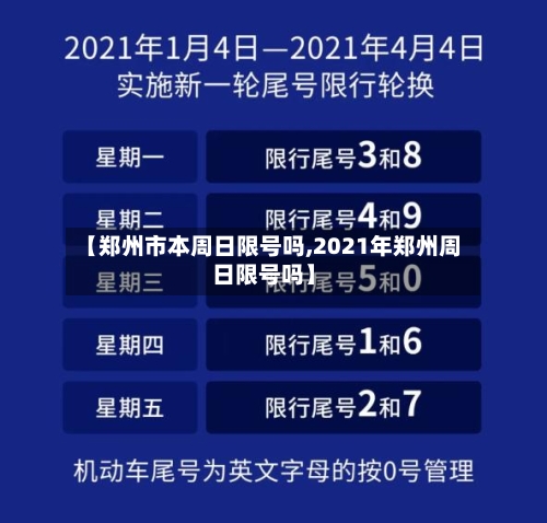 【郑州市本周日限号吗,2021年郑州周日限号吗】