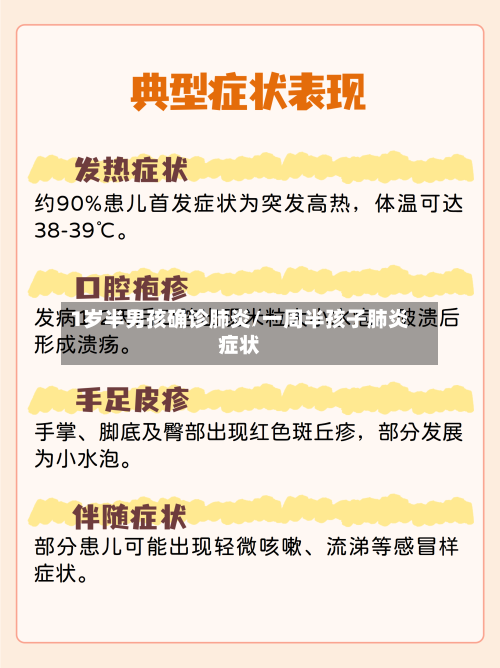 1岁半男孩确诊肺炎/一周半孩子肺炎症状