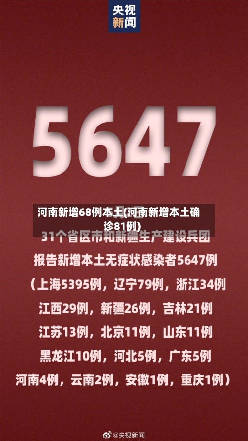 河南新增68例本土(河南新增本土确诊81例)