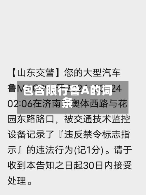包含限行鲁A的词条