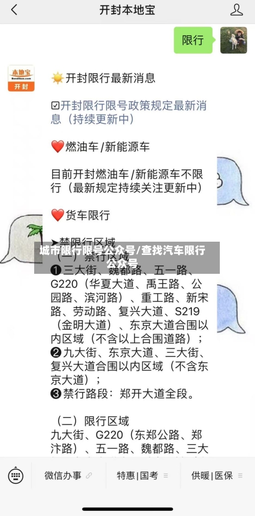 城市限行限号公众号/查找汽车限行公众号
