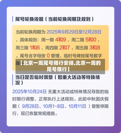 【北京一周尾号限行安排,北京一周的尾号限行】