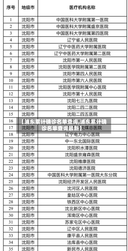 【浦东累计确诊名单查询,浦东累计确诊名单查询最新】