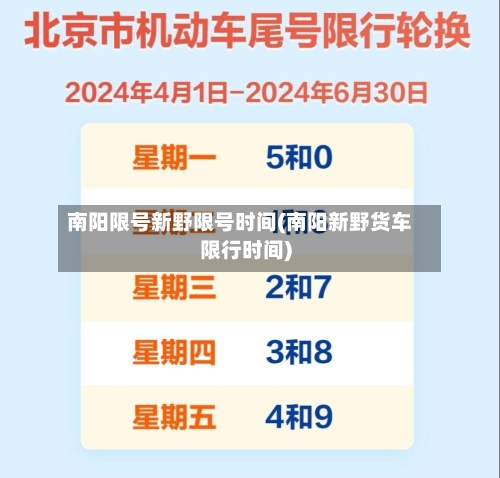 南阳限号新野限号时间(南阳新野货车限行时间)