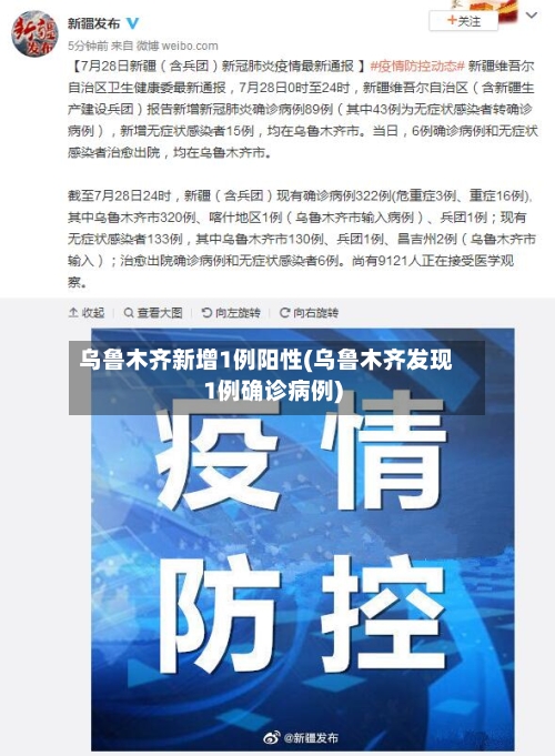 乌鲁木齐新增1例阳性(乌鲁木齐发现1例确诊病例)