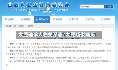 太原确诊人物关系表/太原疑似病历