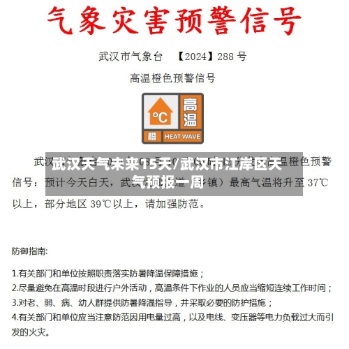 武汉天气未来15天/武汉市江岸区天气预报一周