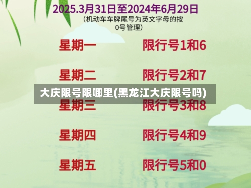 大庆限号限哪里(黑龙江大庆限号吗)