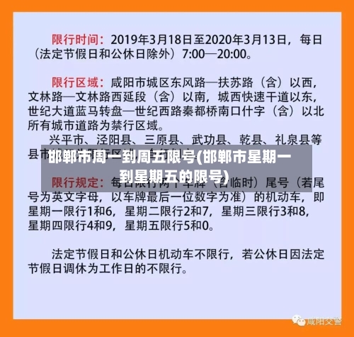邯郸市周一到周五限号(邯郸市星期一到星期五的限号)