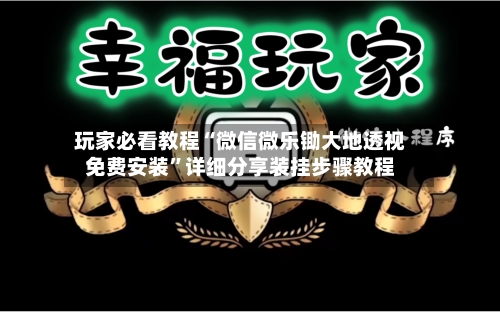 玩家必看教程“微信微乐锄大地透视免费安装”详细分享装挂步骤教程