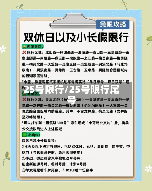25号限行/25号限行尾号