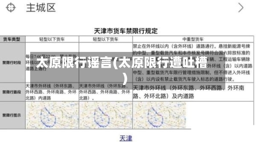 太原限行谣言(太原限行遭吐槽)