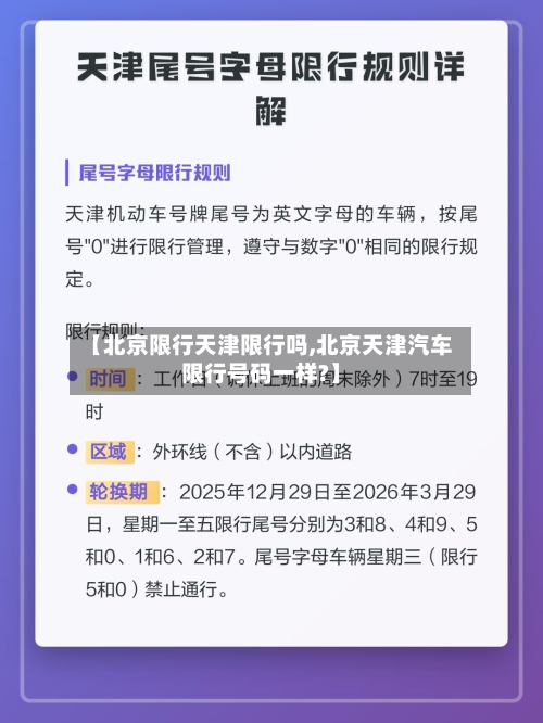 【北京限行天津限行吗,北京天津汽车限行号码一样?】