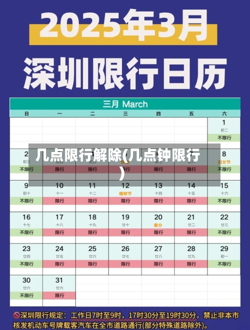 几点限行解除(几点钟限行)