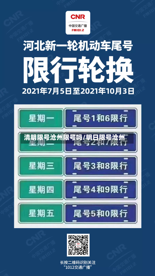 清明限号沧州限号吗/明日限号沧州