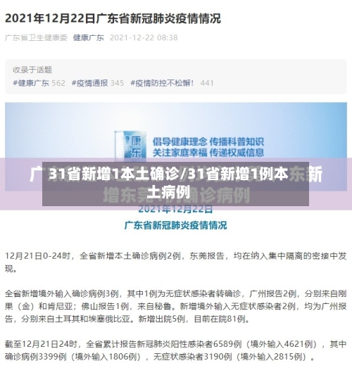 31省新增1本土确诊/31省新增1例本土病例