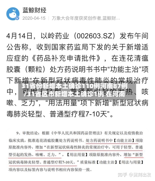 31省份新增本土确诊110例河南87例/31省区市新增本土确诊1例 在河南