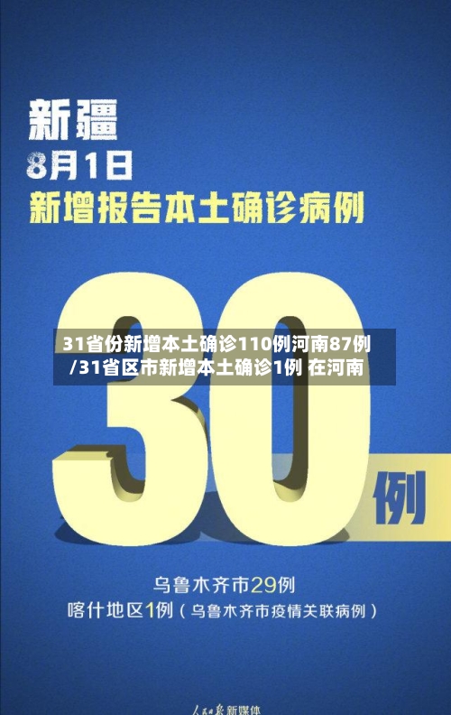 31省份新增本土确诊110例河南87例/31省区市新增本土确诊1例 在河南