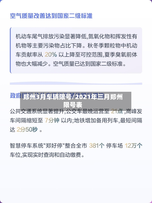 郑州3月车辆限号/2021年三月郑州限号表