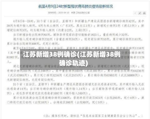 江苏新增38例确诊(江苏新增38例确诊轨迹)