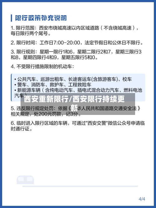 西安重新限行/西安限行持续更新