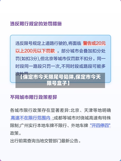 【保定市今天限尾号陷阱,保定市今天限号盒子】