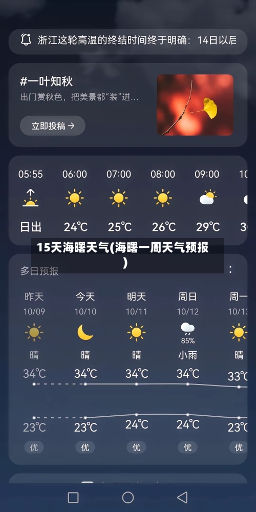 15天海曙天气(海曙一周天气预报)