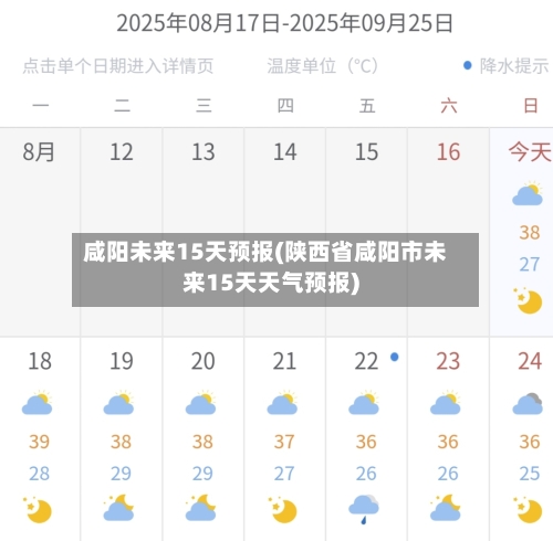 咸阳未来15天预报(陕西省咸阳市未来15天天气预报)