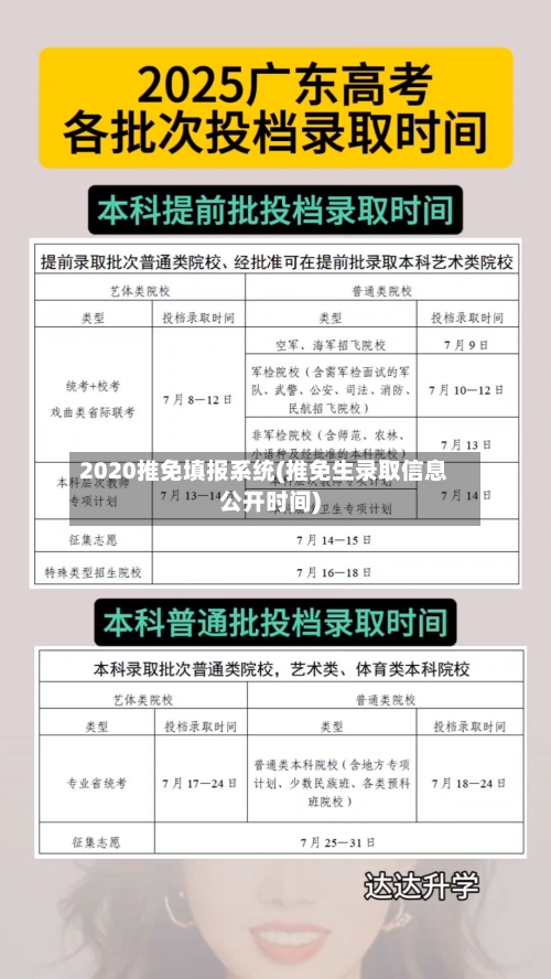 2020推免填报系统(推免生录取信息公开时间)