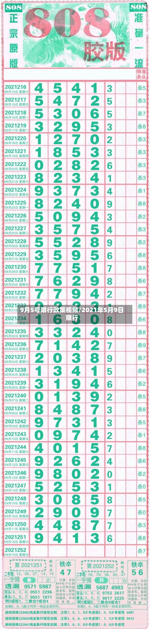 9月5号限行政策视频/2021年5月9日限行