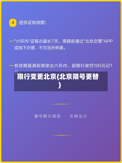 限行变更北京(北京限号更替)
