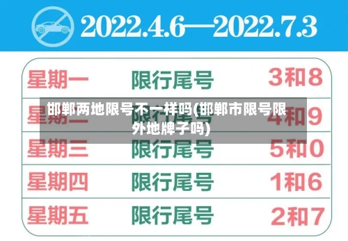 邯郸两地限号不一样吗(邯郸市限号限外地牌子吗)