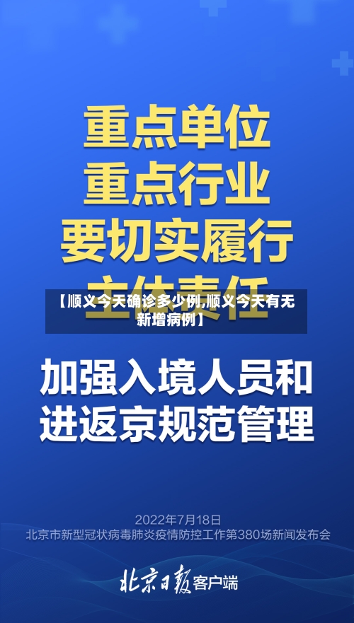 【顺义今天确诊多少例,顺义今天有无新增病例】