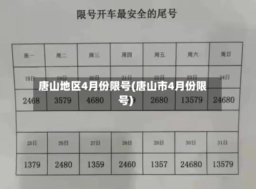 唐山地区4月份限号(唐山市4月份限号)