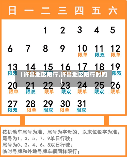 【许昌地区限行,许昌地区限行时间】