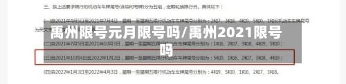 禹州限号元月限号吗/禹州2021限号吗