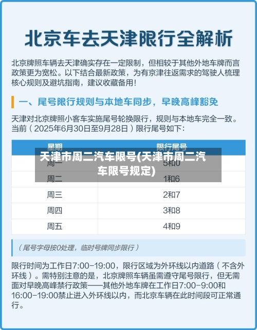 天津市周二汽车限号(天津市周二汽车限号规定)