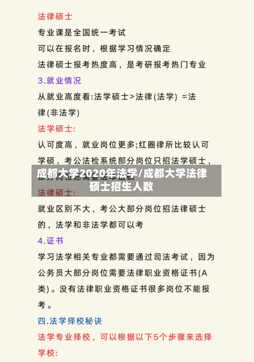 成都大学2020年法学/成都大学法律硕士招生人数