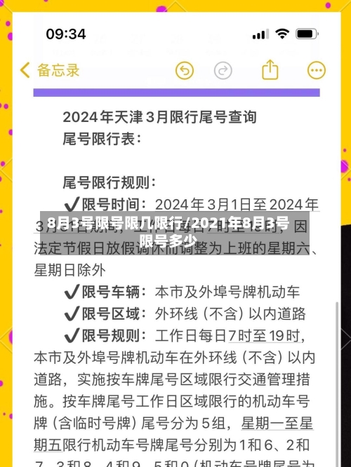 8月3号限号限几限行/2021年8月3号限号多少