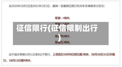 征信限行(征信限制出行)