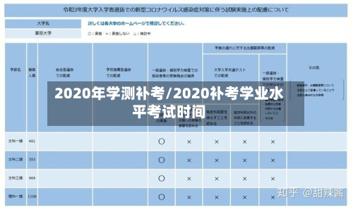 2020年学测补考/2020补考学业水平考试时间
