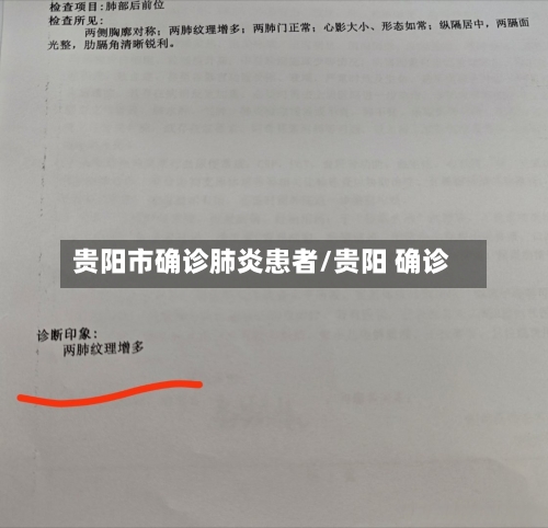 贵阳市确诊肺炎患者/贵阳 确诊