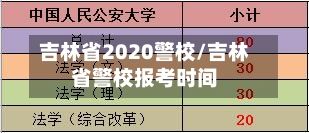 吉林省2020警校/吉林省警校报考时间